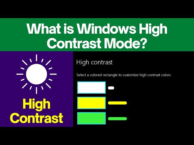 What is Windows High Contrast Mode?