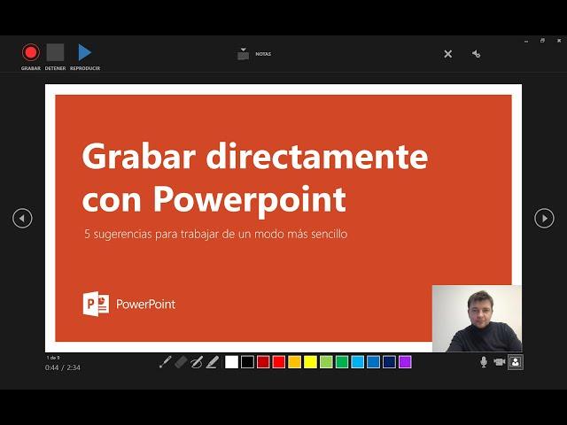 Cómo CREAR DIRECTAMENTE UN VIDEO desde PowerPoint con audio y webcam