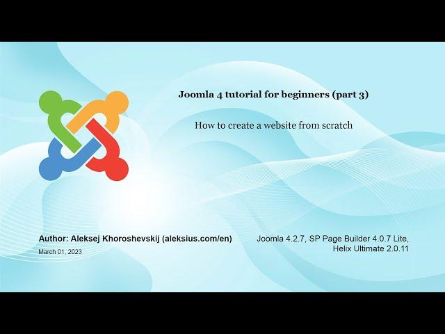 Joomla guide for beginner (part 3). SP Page Builder tutorial