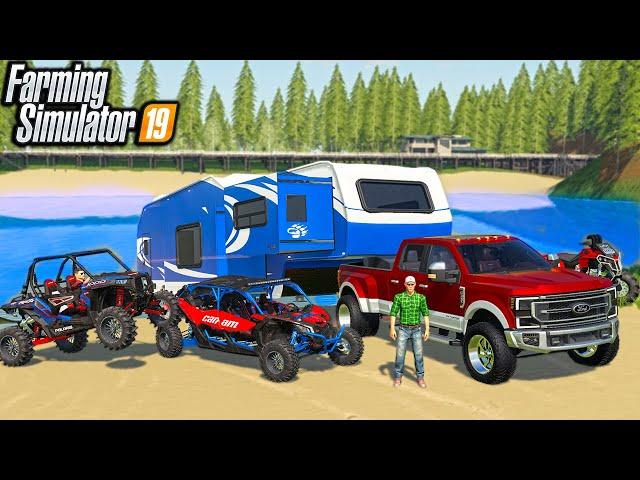 MEMORIAL DAY CAMPING! CAN-AM RENEGADE, LIFTED TRUCKS | (ROLEPLAY) FARMING SIMULATOR 2019