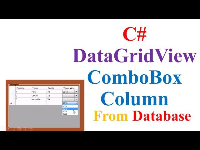 C# DataGridView ComboBox - Fill ComboBox Column With Data From DataBase