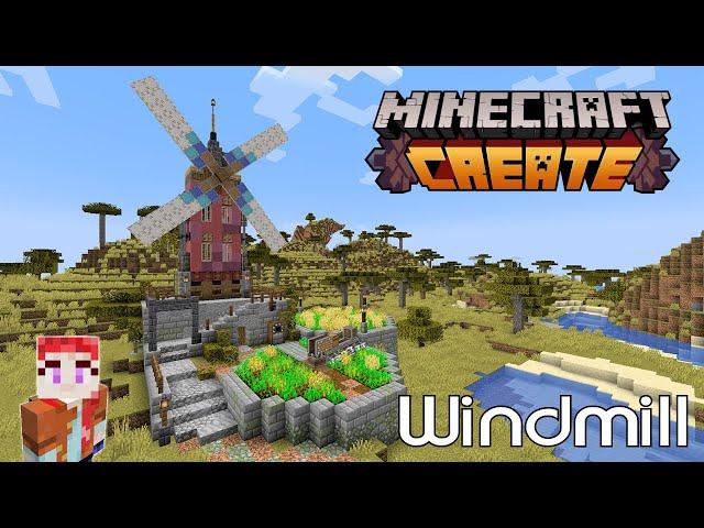 Minecraft Create Mod Tutorial: How to Make a Windmill. From Wheat to Flour. Part 1 The Mechanics.