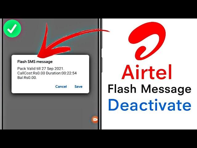 Airtel Flash Message Deactivate || how to stop airtel flash