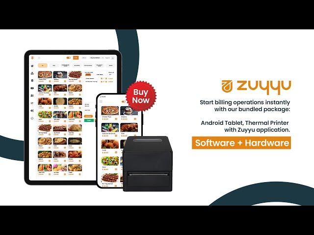 Buy POS Hardware Bundle | Software + Tablet + Thermal Printer | Simplify Billing - ZUYYU