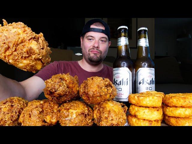 ASMR FRIED CHICKEN AND BEER MUKBANG | DAVE KAY ASMR