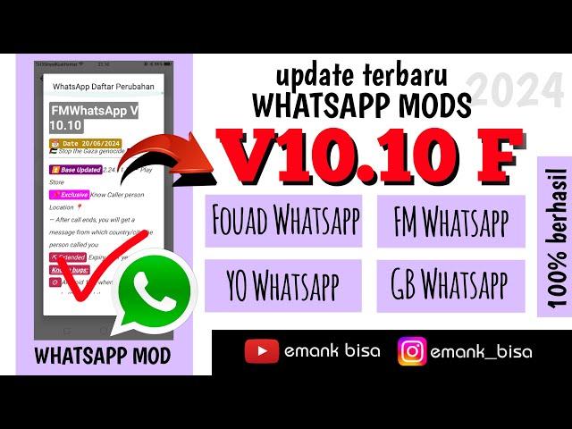 update whatsapp mod v10.10 f versi terbaru 2024 | fouad whatsapp | yo whatsapp | fm whatsapp | gb wa