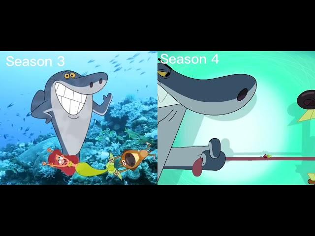 Zig & Sharko Opening Song (Season 3 Vs Season 4) Collection Side by Side