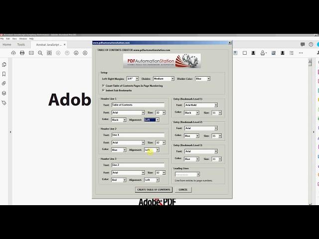 Automatically Create A Clickable PDF Table Of Contents