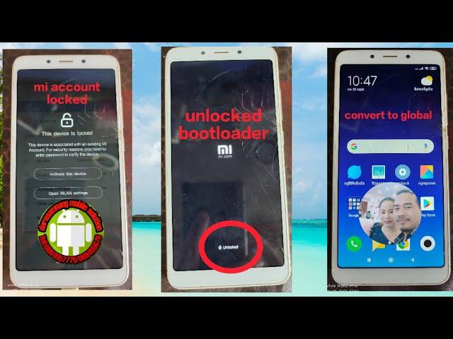how to unlock bootloader/convert to global/remove mi account redmi 6a no relock by CM2 success 100%