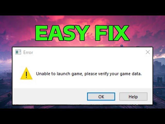 Fix GTA V Unable To Launch Game, Please Verify Game Data Error - Epic Games Launcher | How To