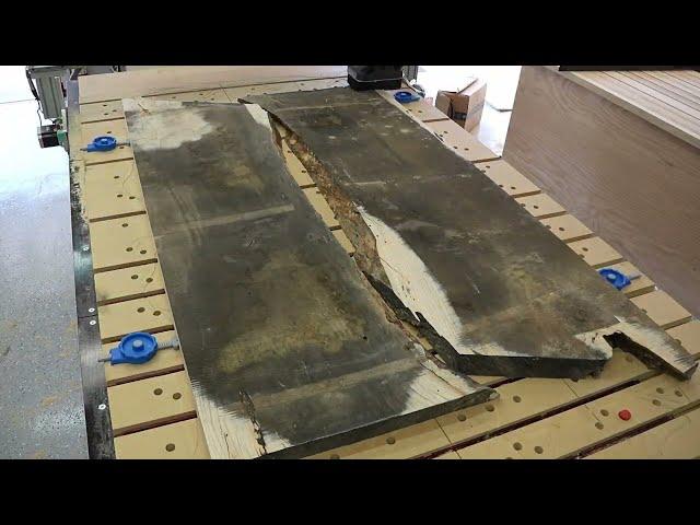 Flattening an Ash Slab using my AVID CNC