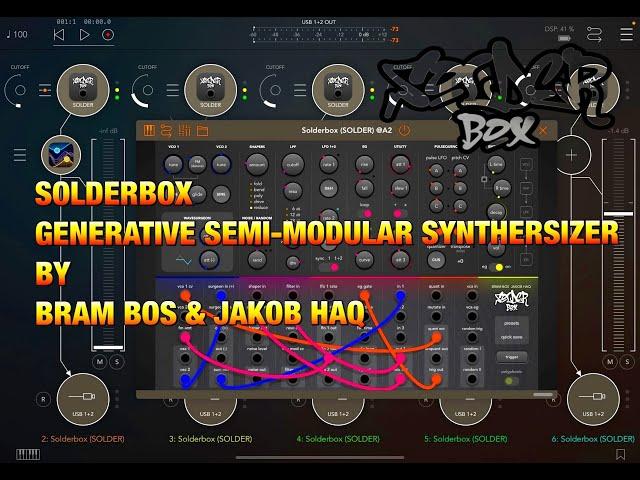 SOLDERBOX - Generative Semi-Modular Synth by Bram Bos & Jakob Haq - Demo for the iPad