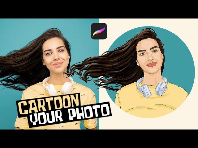 How To CARTOON YOURSELF in Procreate The EASY Way // Step-by-Step Tutorial