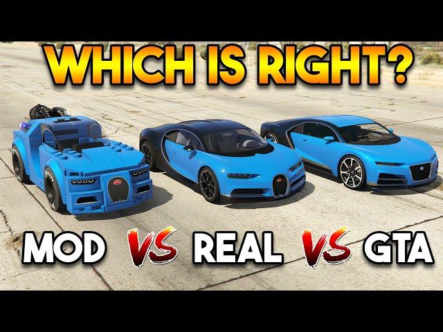 GTA 5 NERO VS REAL BUGATTI VS MODDER !