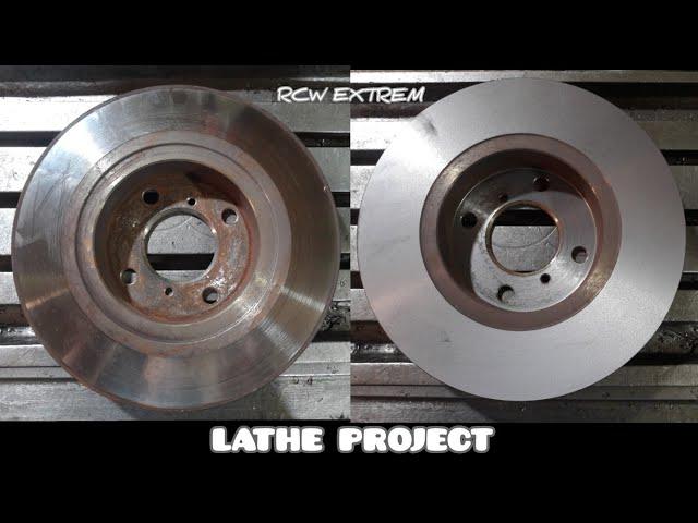 HOW TO SURFACE BRAKE DISCS - BREMSSCHEIBE PLANDREHEN | Lathe project