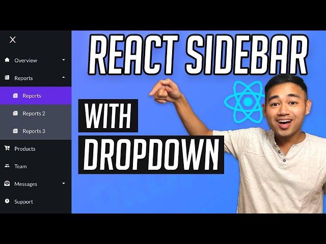 React Sidebar with Dropdown Menu Tutorial - Create Sub Navigation