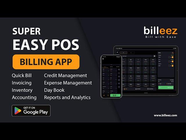 Free Billing POS | Easy billing | Any retail shop | Restaurant POS App | Free Billing App | Billeez