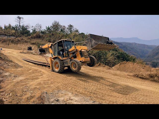 Mr JCB tech JCB 3DX hard working and very dangerous hillside road #automobile