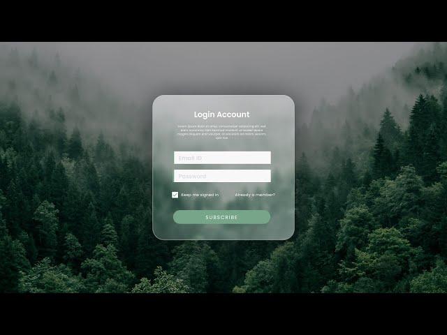Log in Page UI Design | Transparent Blur Effect in Photoshop