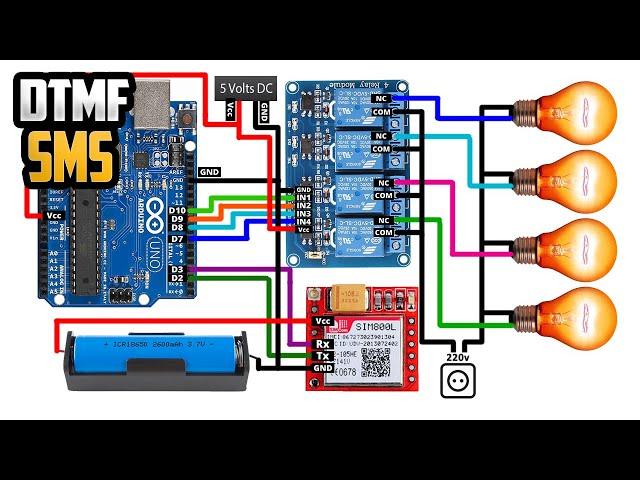 DTMF | Arduino SIM800L Relay Control with SMS | SIM800L Register Phone Number by SMS