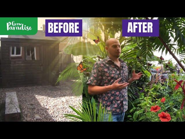 Tropical garden design & build - 4 years in 5 minutes