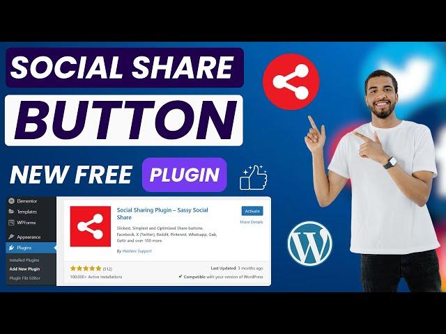 How To Add Social Sharing Buttons Using Free Plugin For Wordpress Website | Free New Plugin