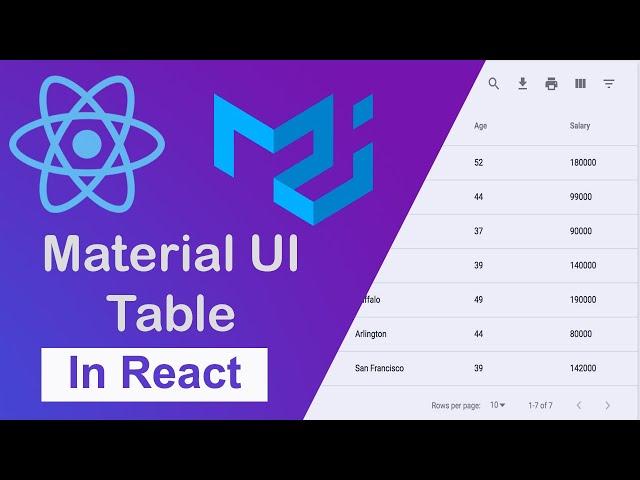 1. Material UI ( Material Table ) Table in React