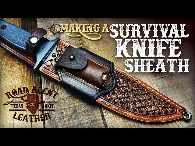 Making a Leather & Kydex Survival Knife Sheath Leather Working ASMR