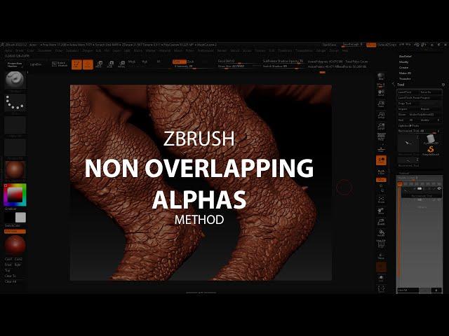 Zbrush non overlapping alphas method teaser