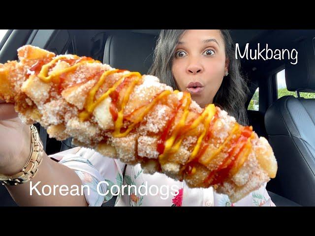 KOREAN CORN DOGS MUKBANG | MYUNGRANG HOT DOG 모짜렐라핫도그