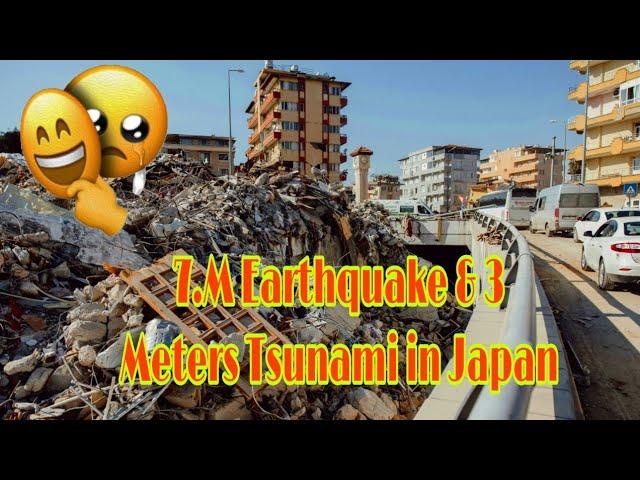 7.M Earthquake & 3 Meters Tsunami in Japan, Buildings Collapse, Power Outage in Ishikawa