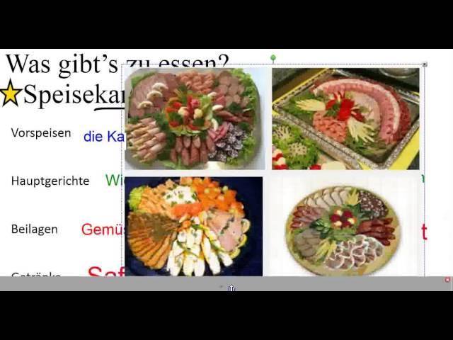 German Grammar: Was gibt's zu essen? Speisekarte