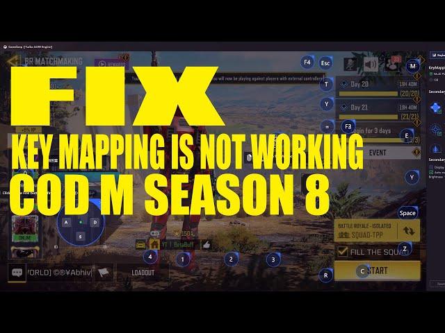 FIX Key Mapping is not working After update call of duty mobile season8 In  Gameloop emulator