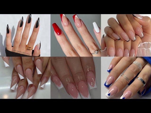 Hottest French Nails Design||Simple &cute French Nail Art ideas #latest #nails #youtube 