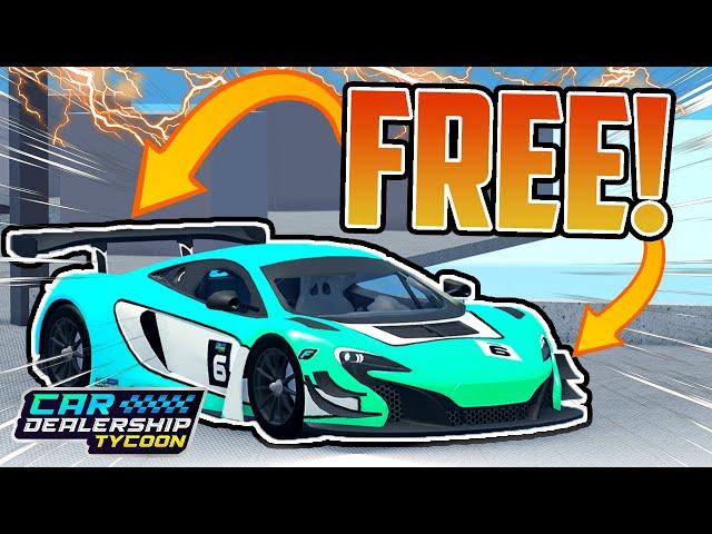 How To Get A *FREE* MCLAREN SUPERCAR In Car Dealership Tycoon!! (LIMITED TIME!)