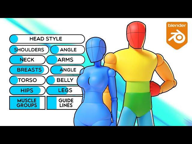 Adjustable Mannequin v1.2 Walkthrough (Blender 4.0+)