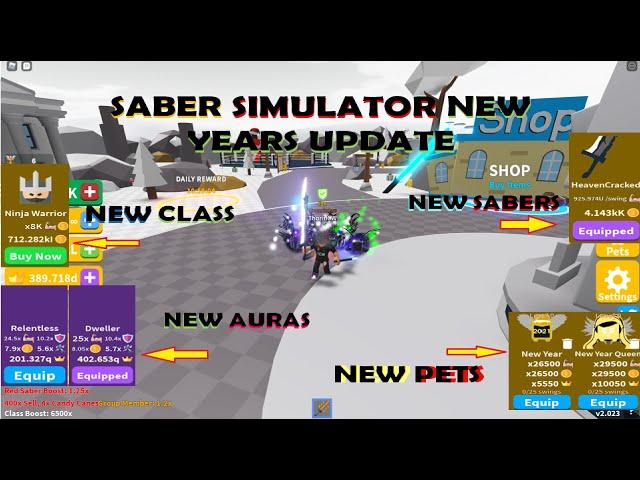 Saber Simulator NEW YEARS UPDATE NEW CLASS NEW SABERS NEW AURAS AND MUCH MORE