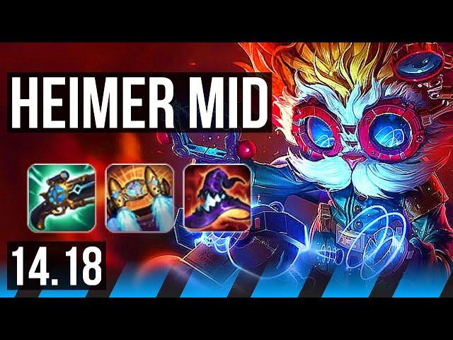 HEIMERDINGER vs LEBLANC (MID) | 500+ games, Dominating | EUW Master | 14.18