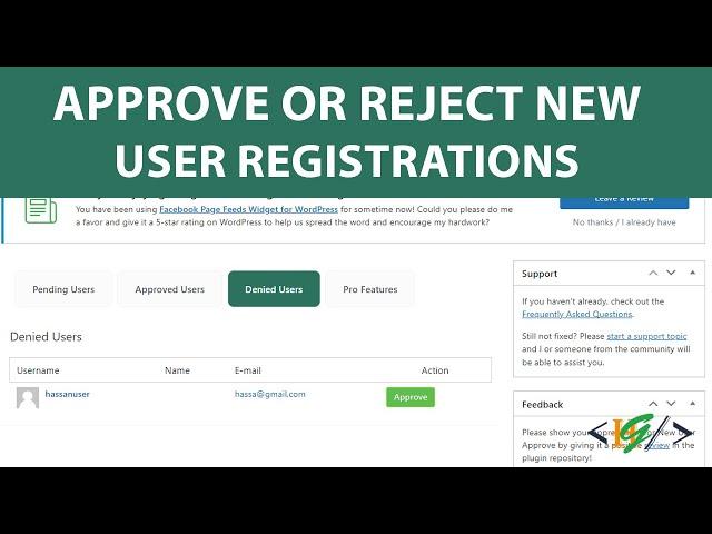 How to approve or reject new user registrations in WordPress