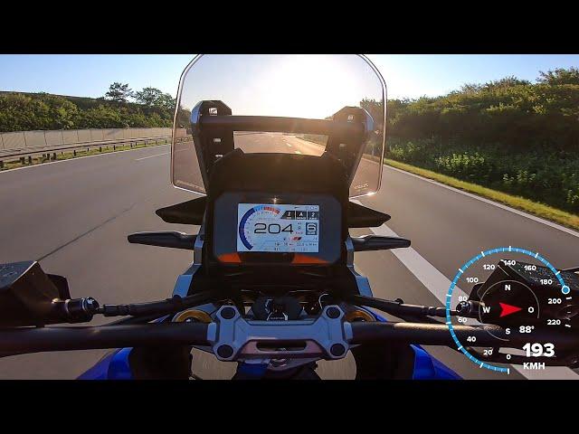 Suzuki V-Strom 1050DE GPS Topspeed on Autobahn