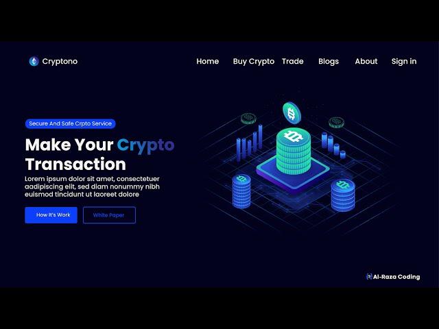 Build Crypto Exchange Website HTML CSS JS | Responsive Website JavaScript Project For Beginners