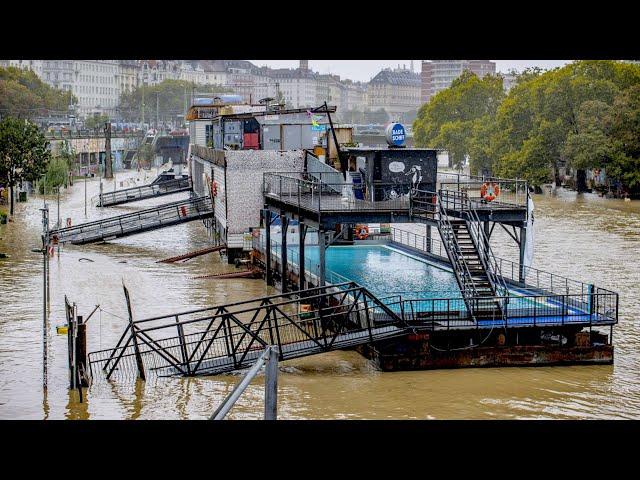 Hochwasser und reißende Flüsse in Wien