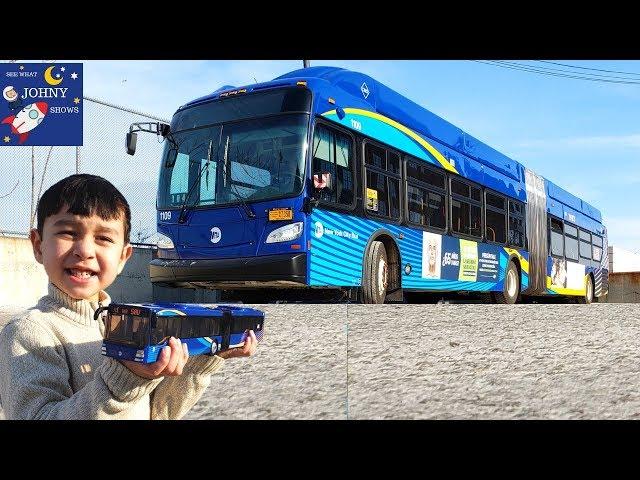 Johny Opens A NEW MTA Articulated Bus Toy  And Rides An NYC MTA Bus