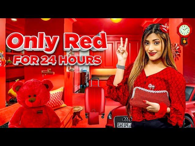 Using Only *RED* Things for 24 Hours Challenge! | *magic world* | SAMREEN ALI