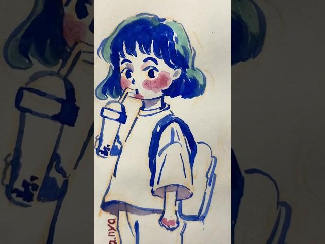 🫐#sketching #art #sketch #artist #oilpainting #anime #animegirl #heart