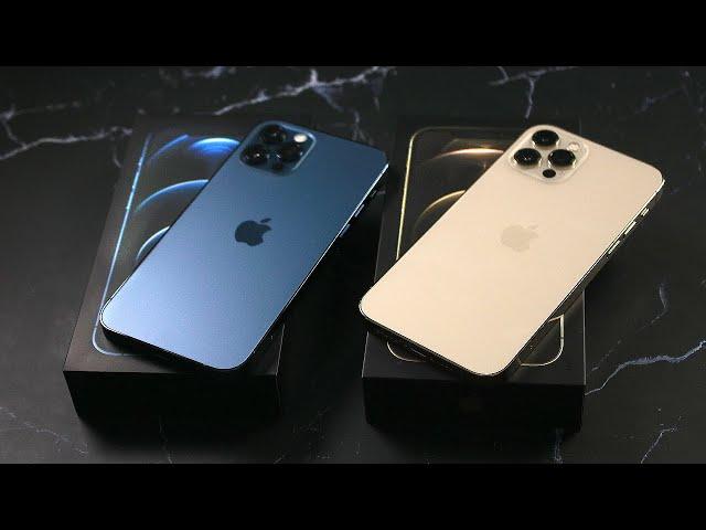 iPhone 12 Pro GOLD & PACIFIC BLUE Comparison & Unboxing!