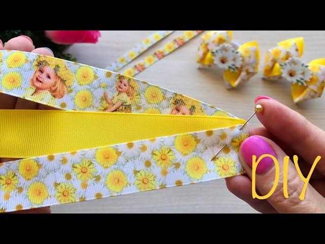 DIY. Girls love them. Bright summer bows from ribbons.