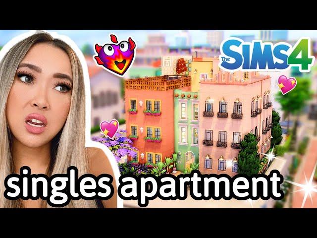 building a SINGLES ONLY apartment with the Lovestruck Pack! Sims 4: For Rent Build Series Episode 15