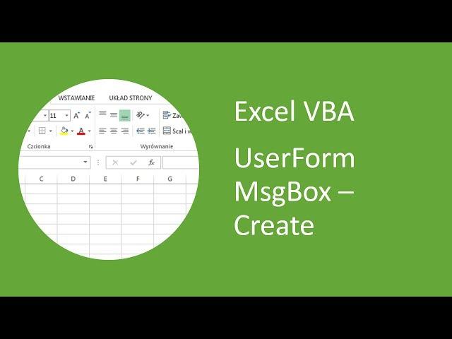 Excel UserForm MsgBox #1 - Create Basic Message Box (VBA)