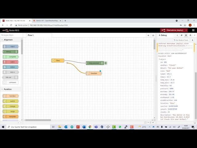 RaspberryPi NodeRed Mit Nodes Arbeiten Teil 1